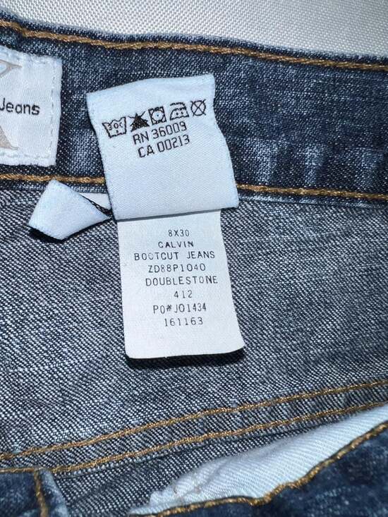 Vintage Calvin Klein Bootcut Jeans Size 8x30 Doublestone Wash Blue Denim #5 - Picture 2 of 9